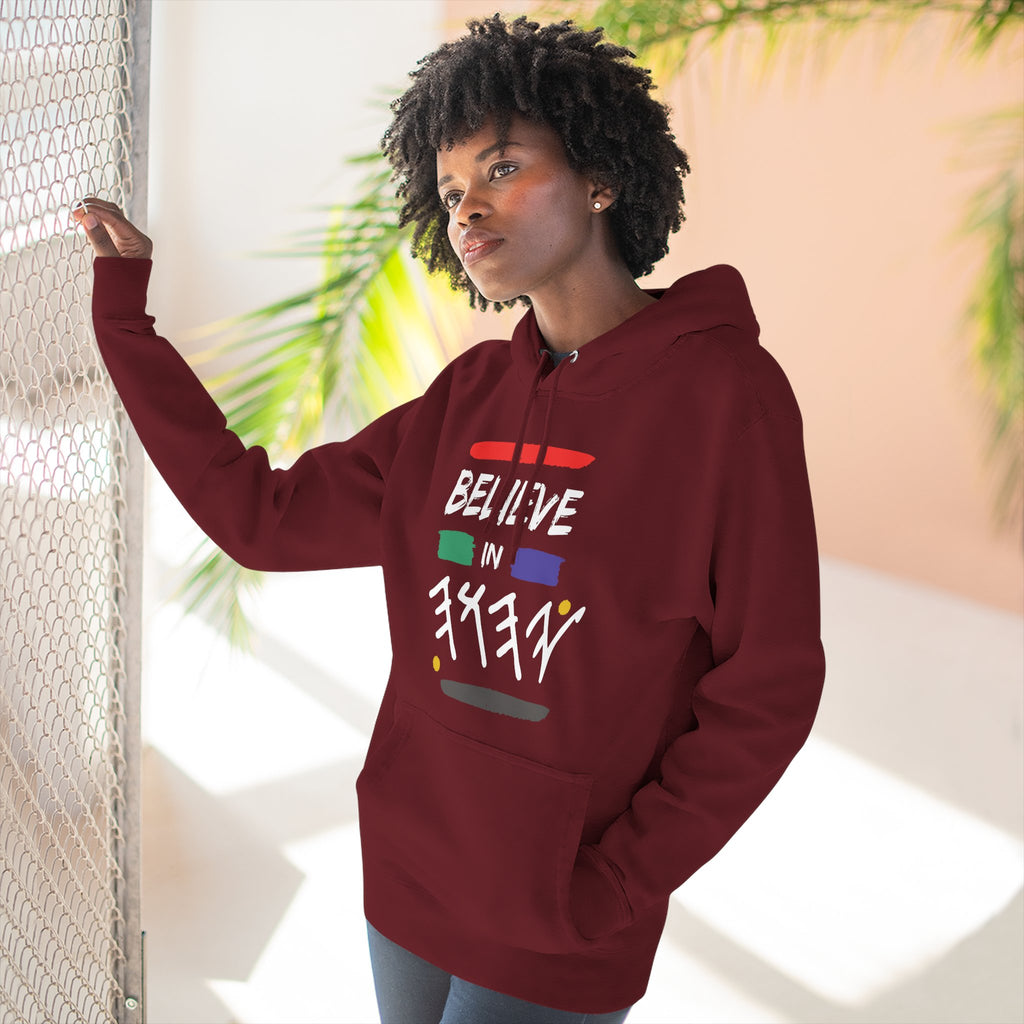 Three-Panel Fleece Hoodie — Believe In Yahuah