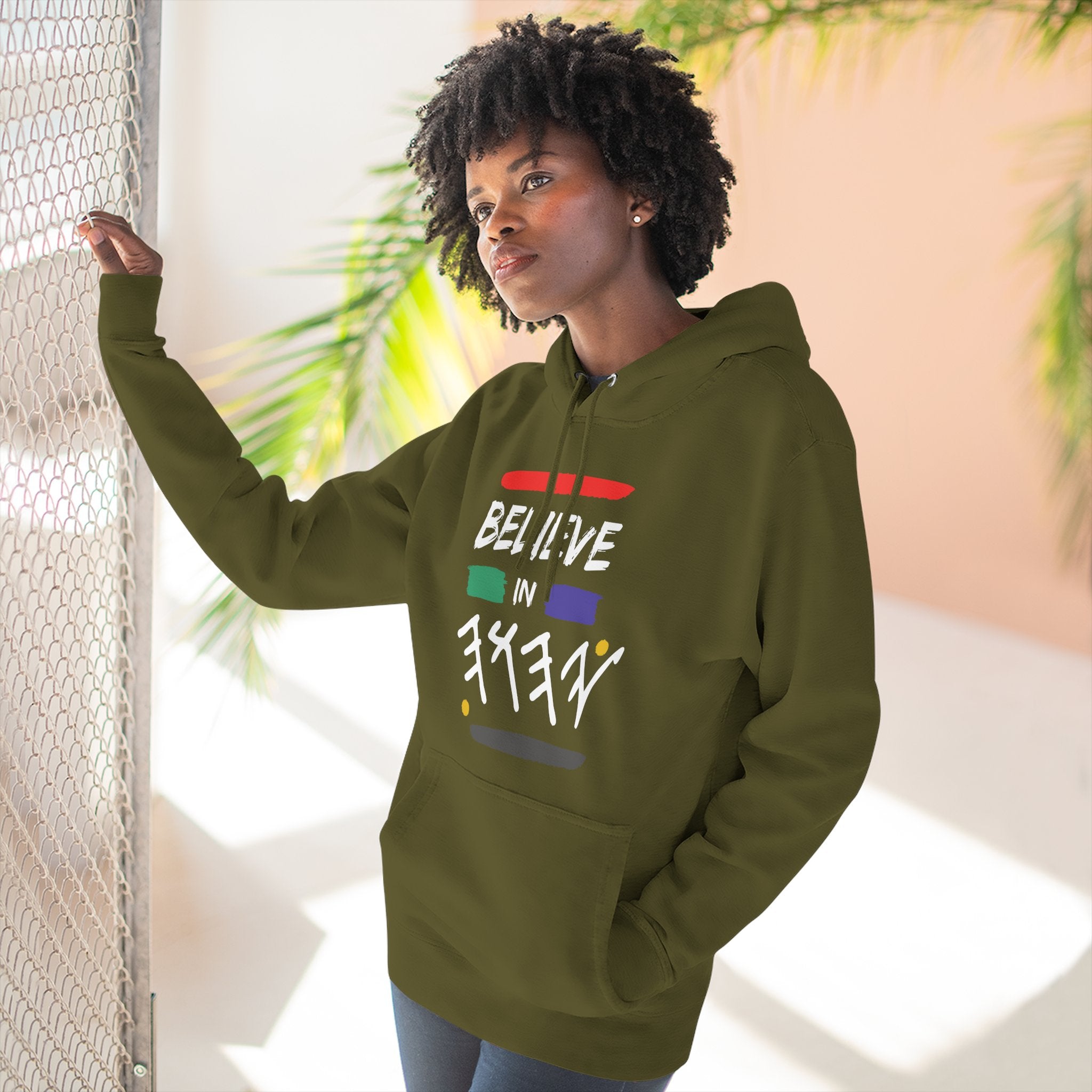 Three-Panel Fleece Hoodie — Believe In Yahuah