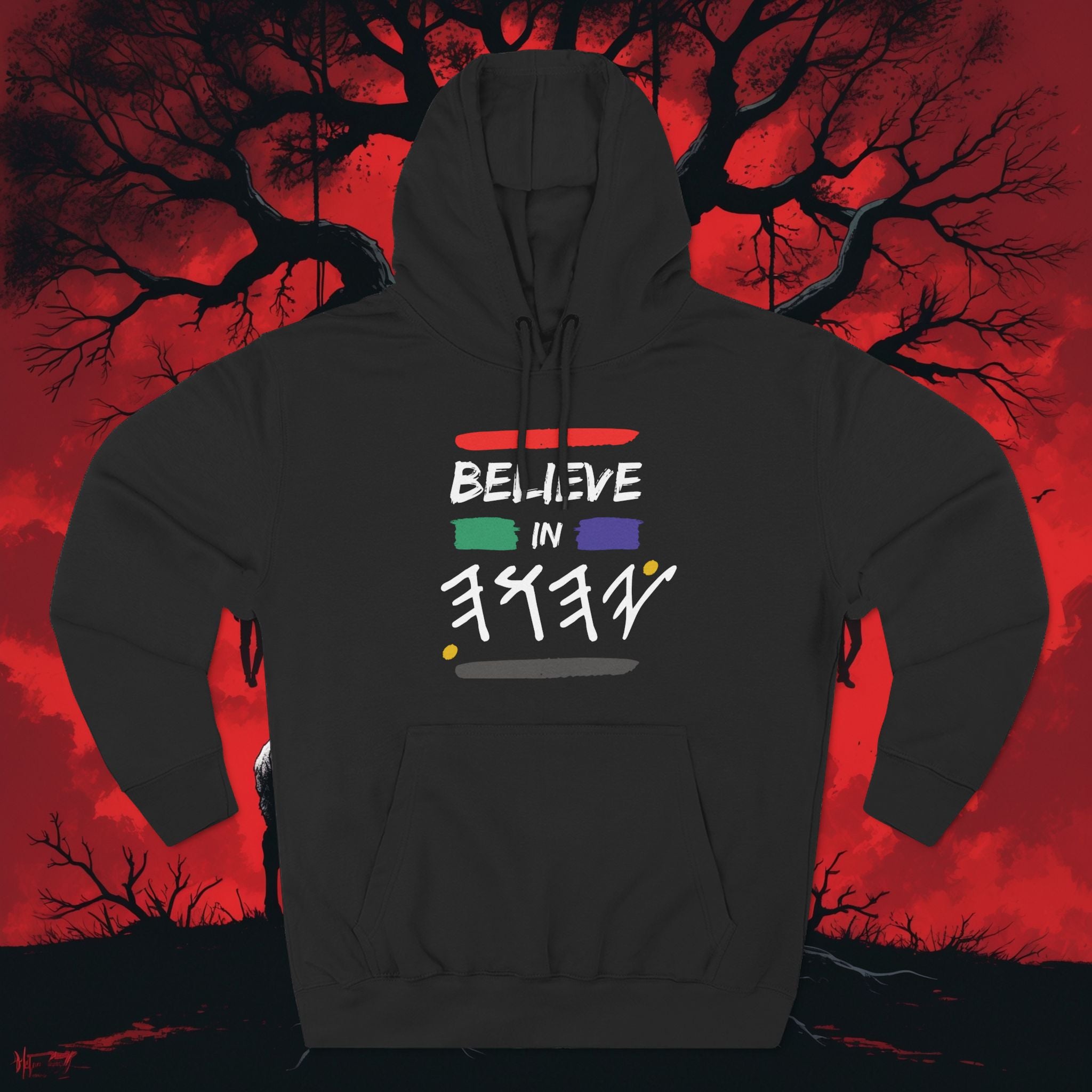 Three-Panel Fleece Hoodie — Believe In Yahuah