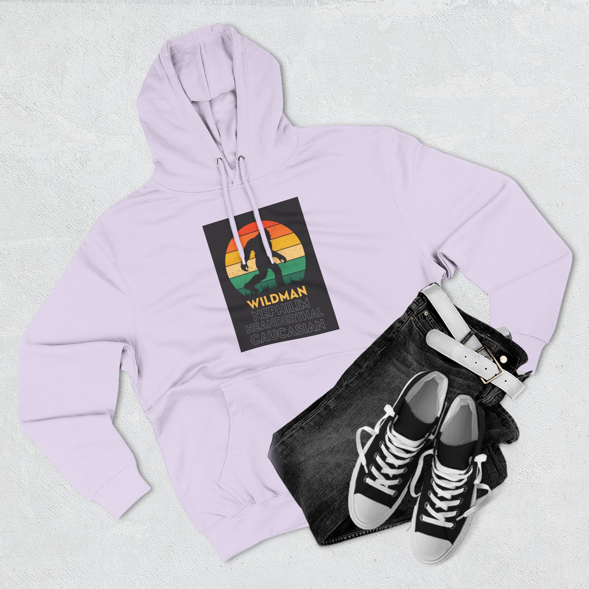 Wildman Graphic Hoodie —Retro Sunset Design
