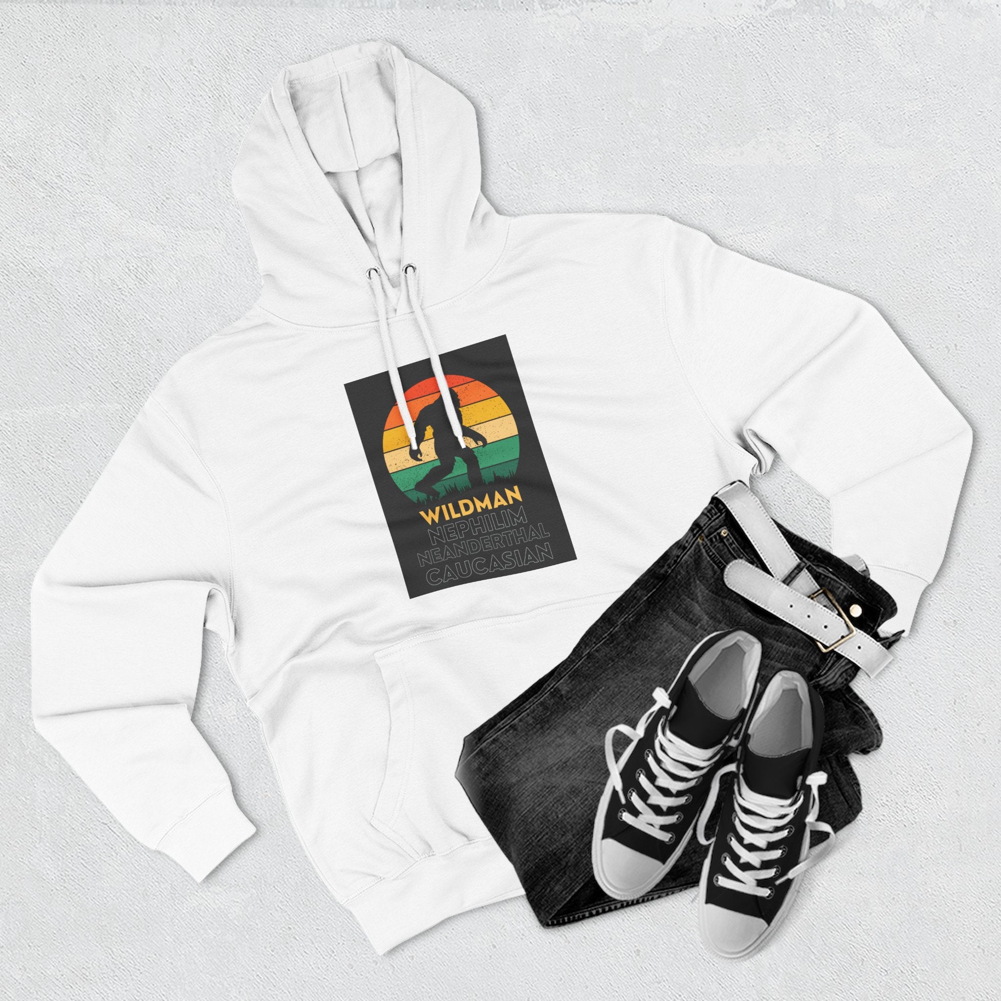 Wildman Graphic Hoodie —Retro Sunset Design
