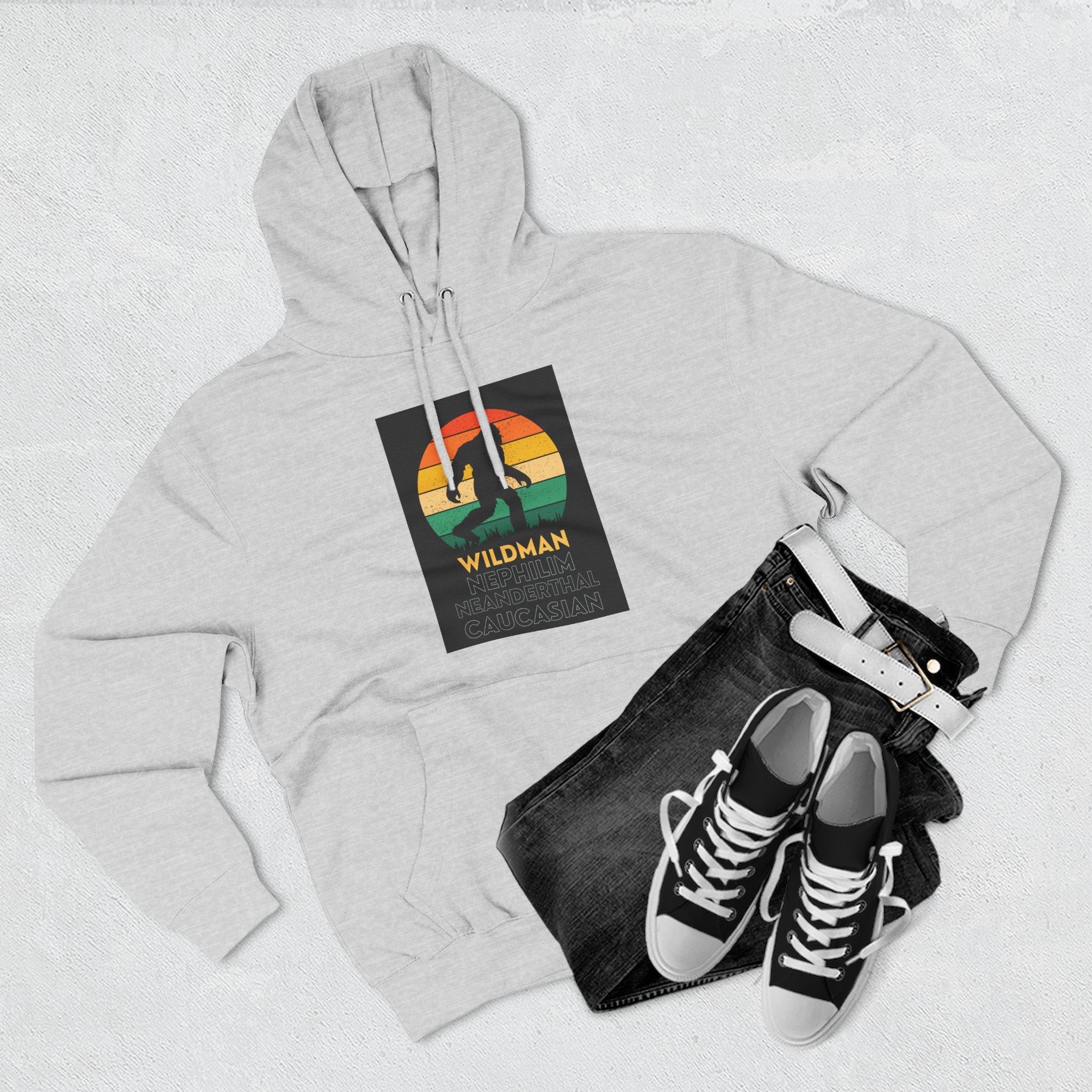 Wildman Graphic Hoodie —Retro Sunset Design