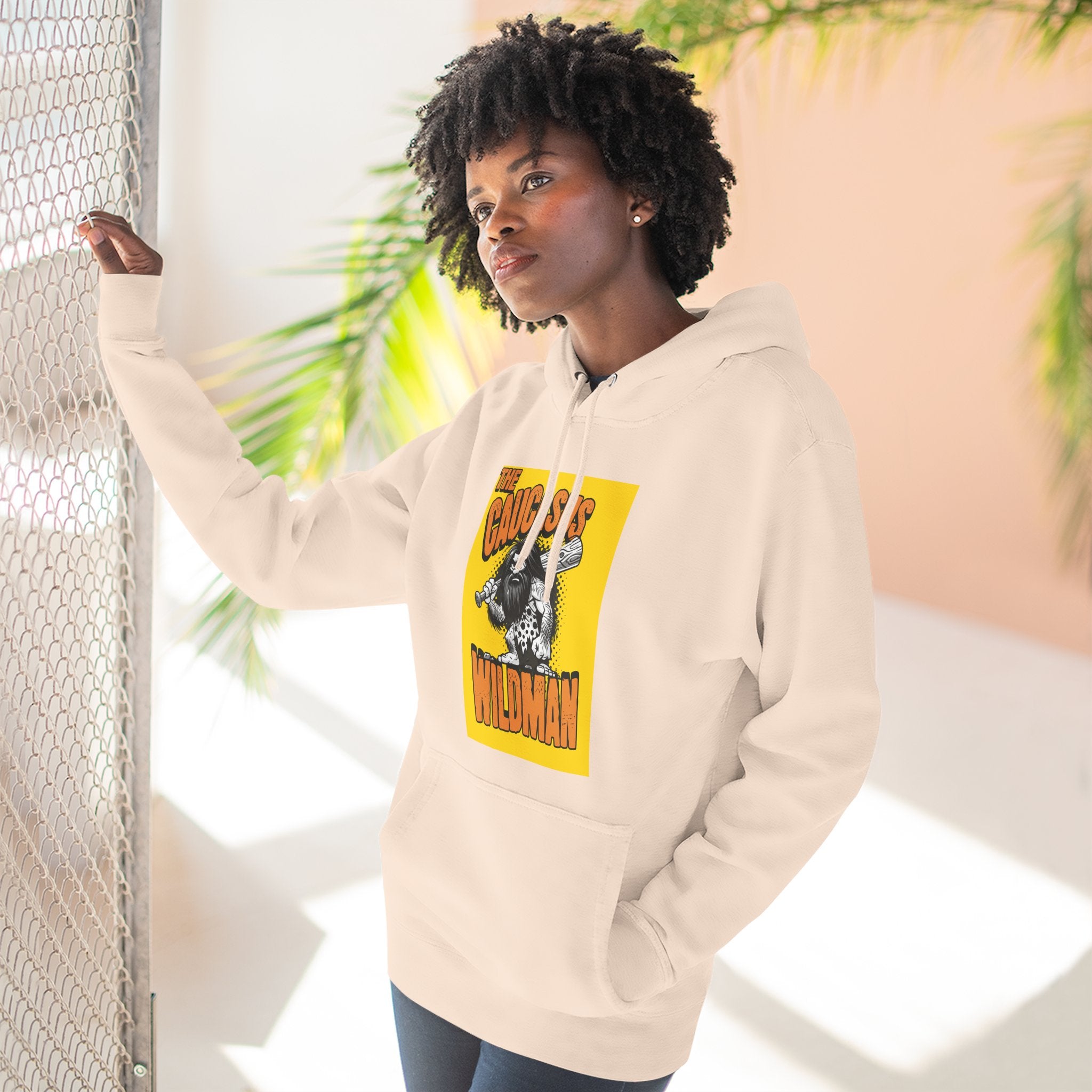 Hoodie — 'Caucasus Wildman' Graphic Fleece Hoodie