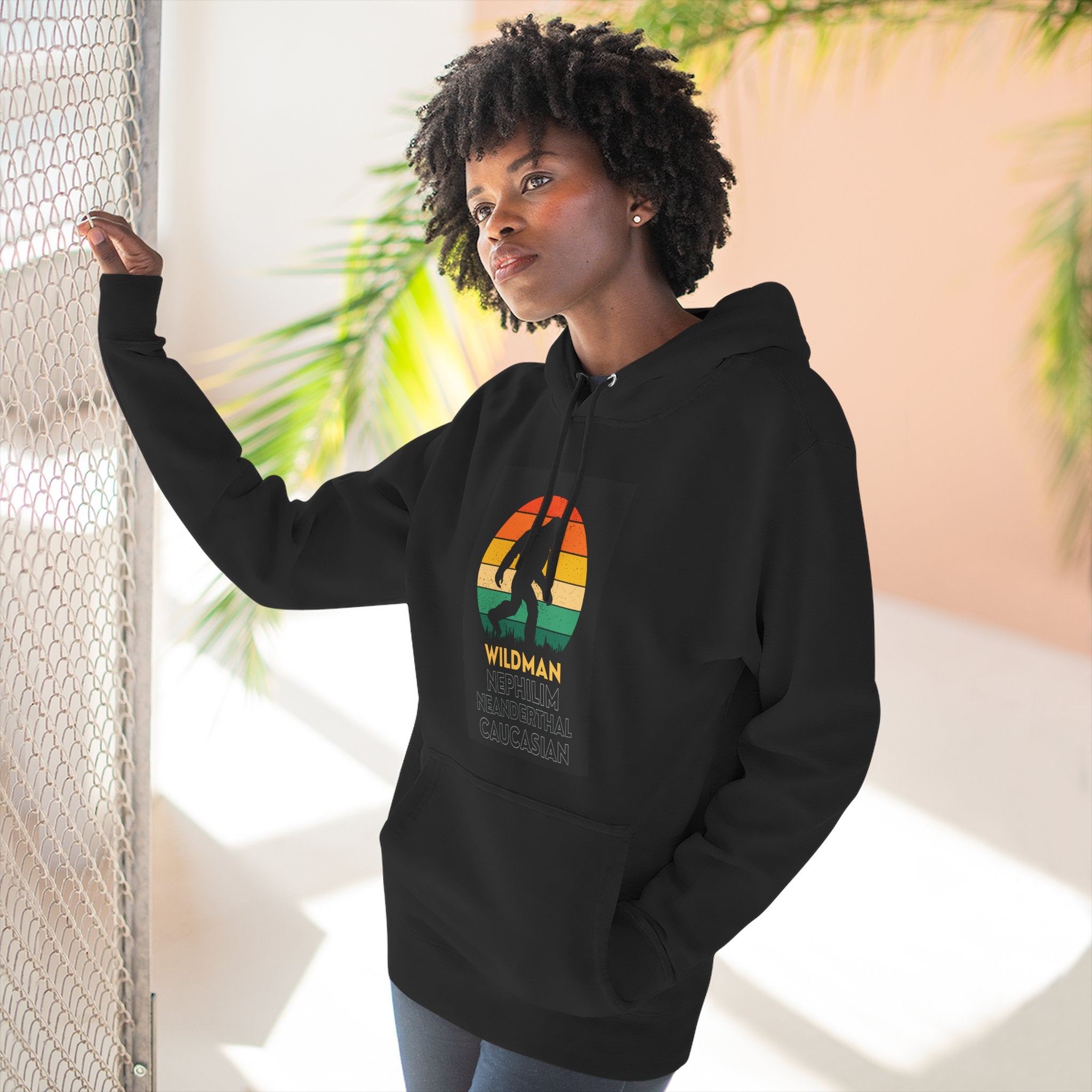 Wildman Graphic Hoodie —Retro Sunset Design