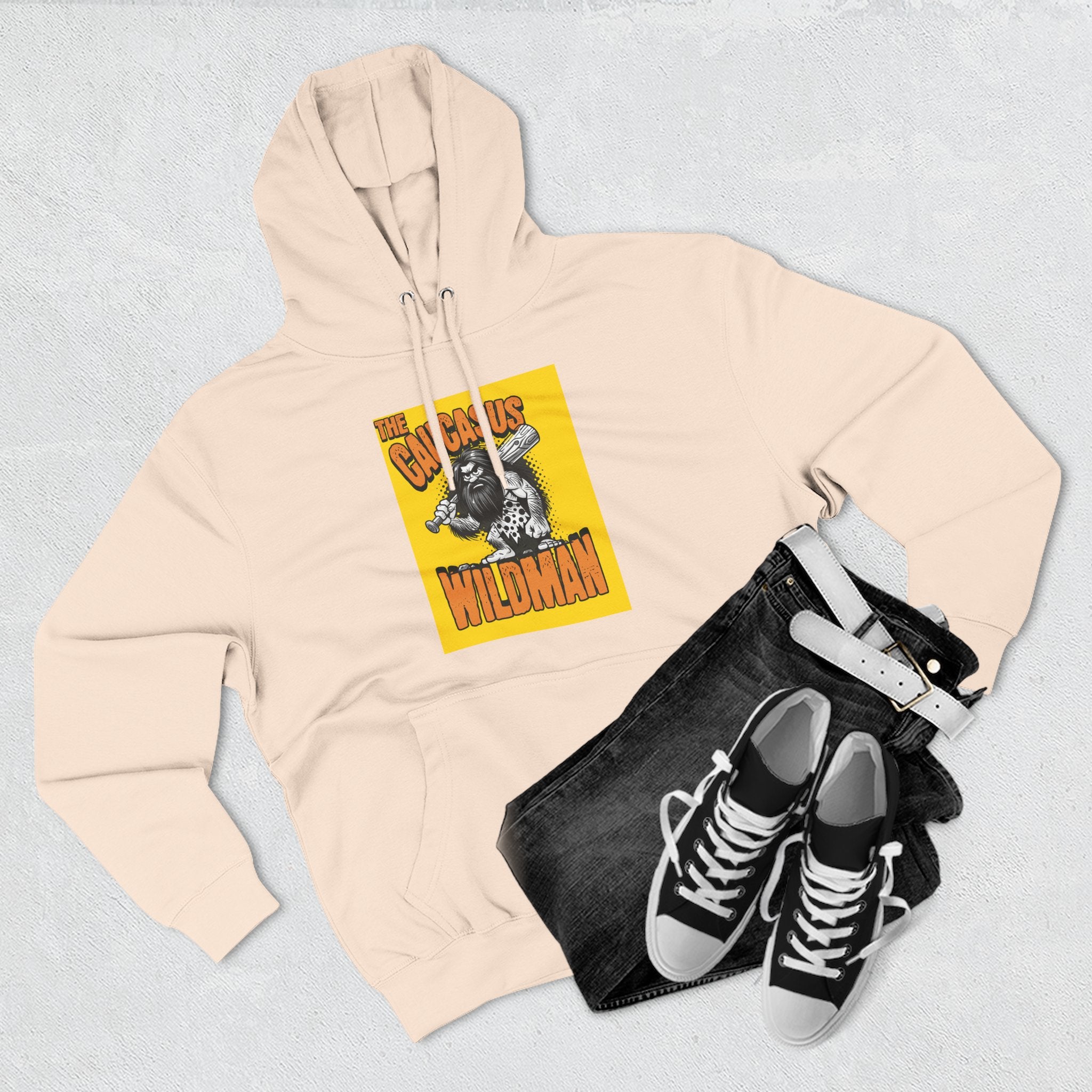 Hoodie — 'Caucasus Wildman' Graphic Fleece Hoodie