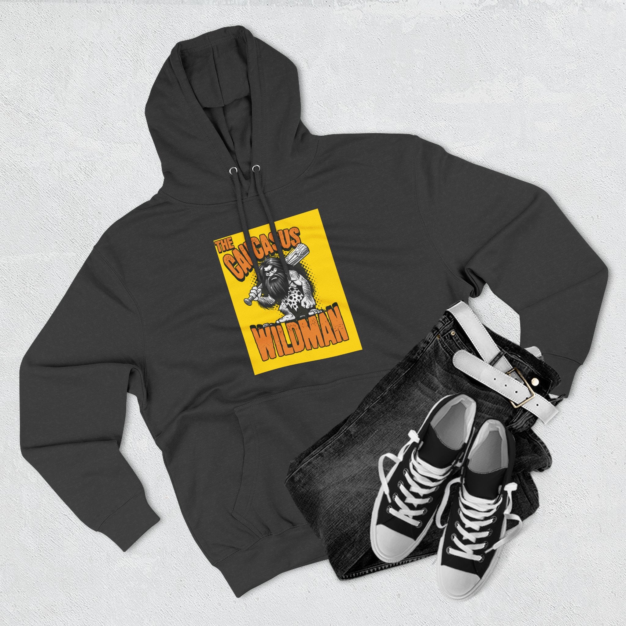 Hoodie — 'Caucasus Wildman' Graphic Fleece Hoodie