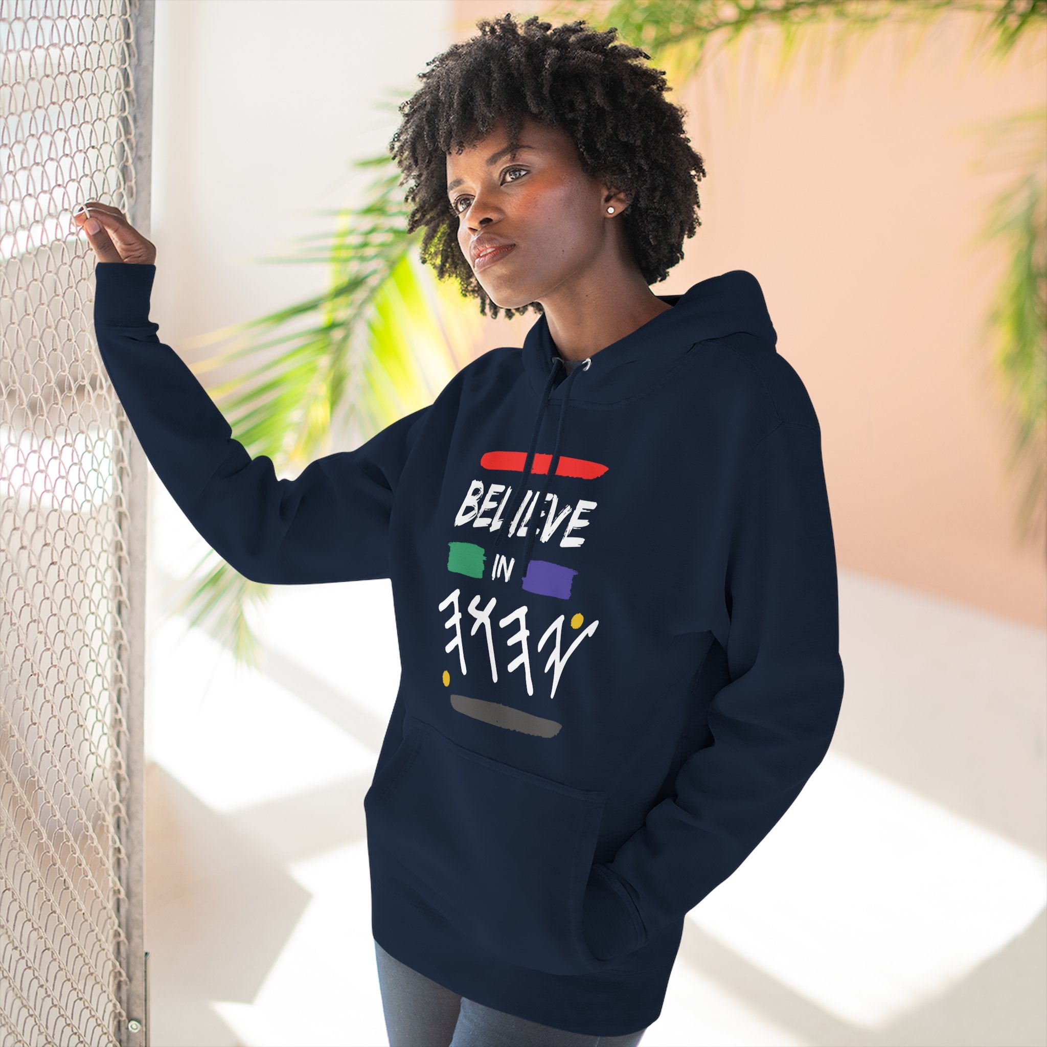 Three-Panel Fleece Hoodie — Believe In Yahuah