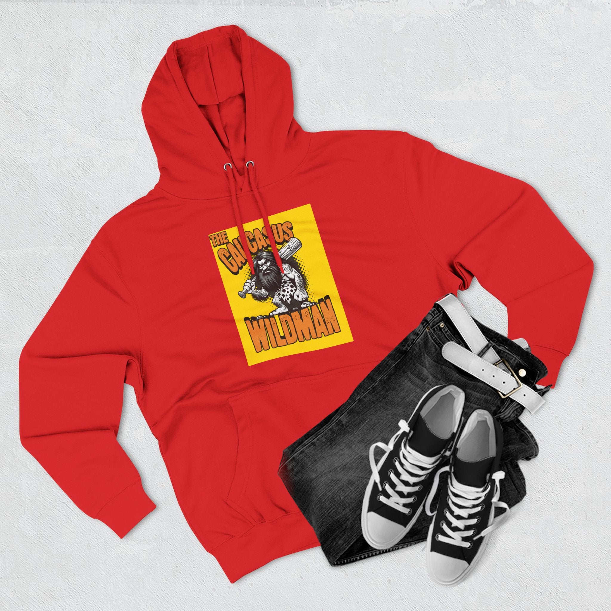 Hoodie — 'Caucasus Wildman' Graphic Fleece Hoodie