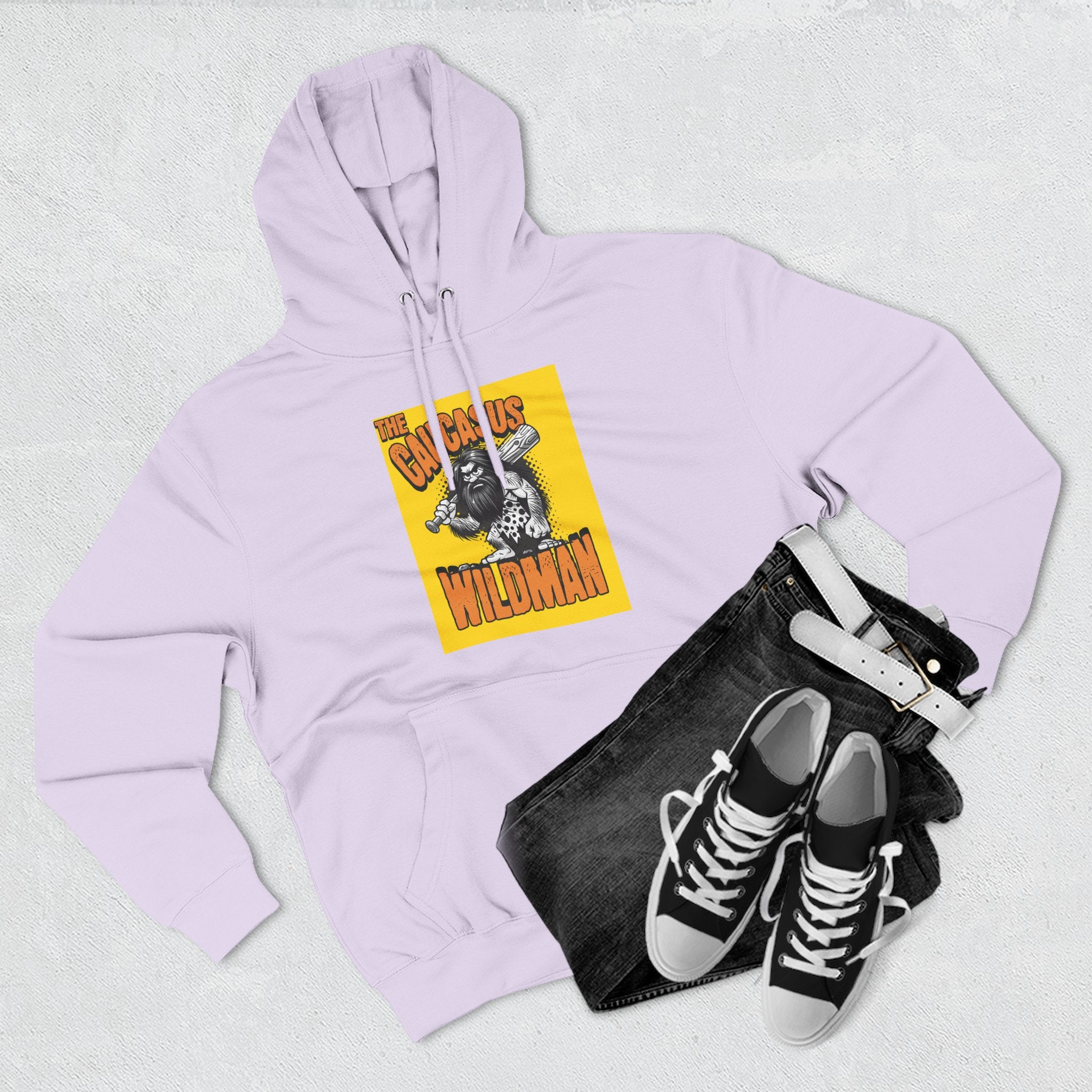 Hoodie — 'Caucasus Wildman' Graphic Fleece Hoodie
