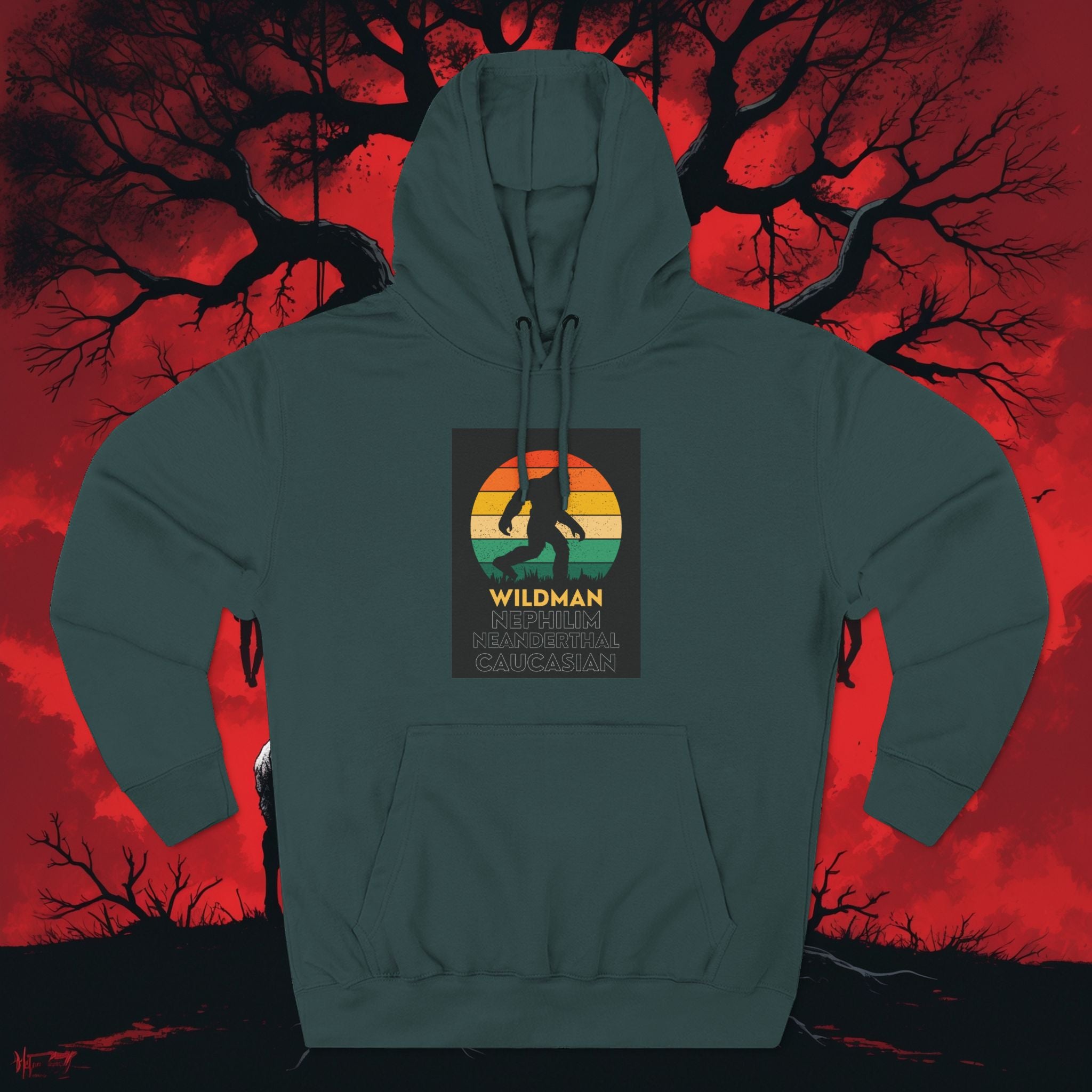 Wildman Graphic Hoodie —Retro Sunset Design