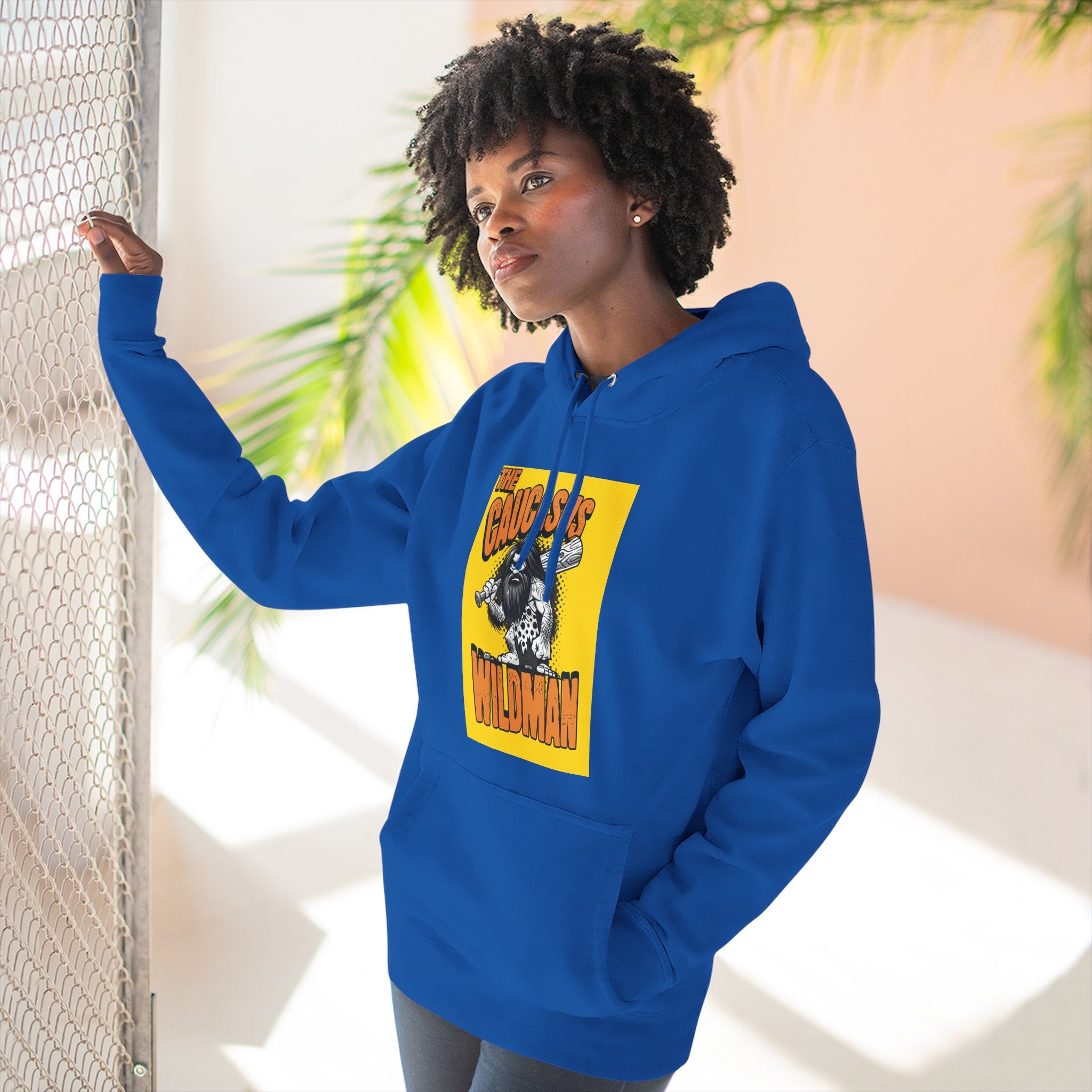 Hoodie — 'Caucasus Wildman' Graphic Fleece Hoodie