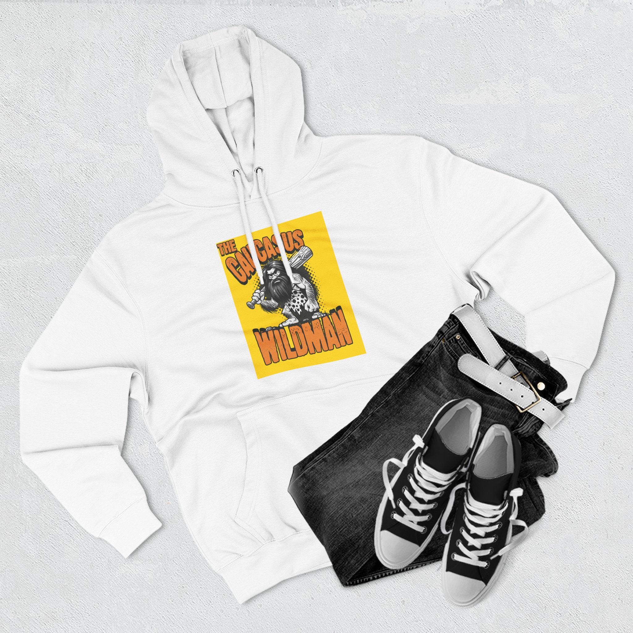 Hoodie — 'Caucasus Wildman' Graphic Fleece Hoodie