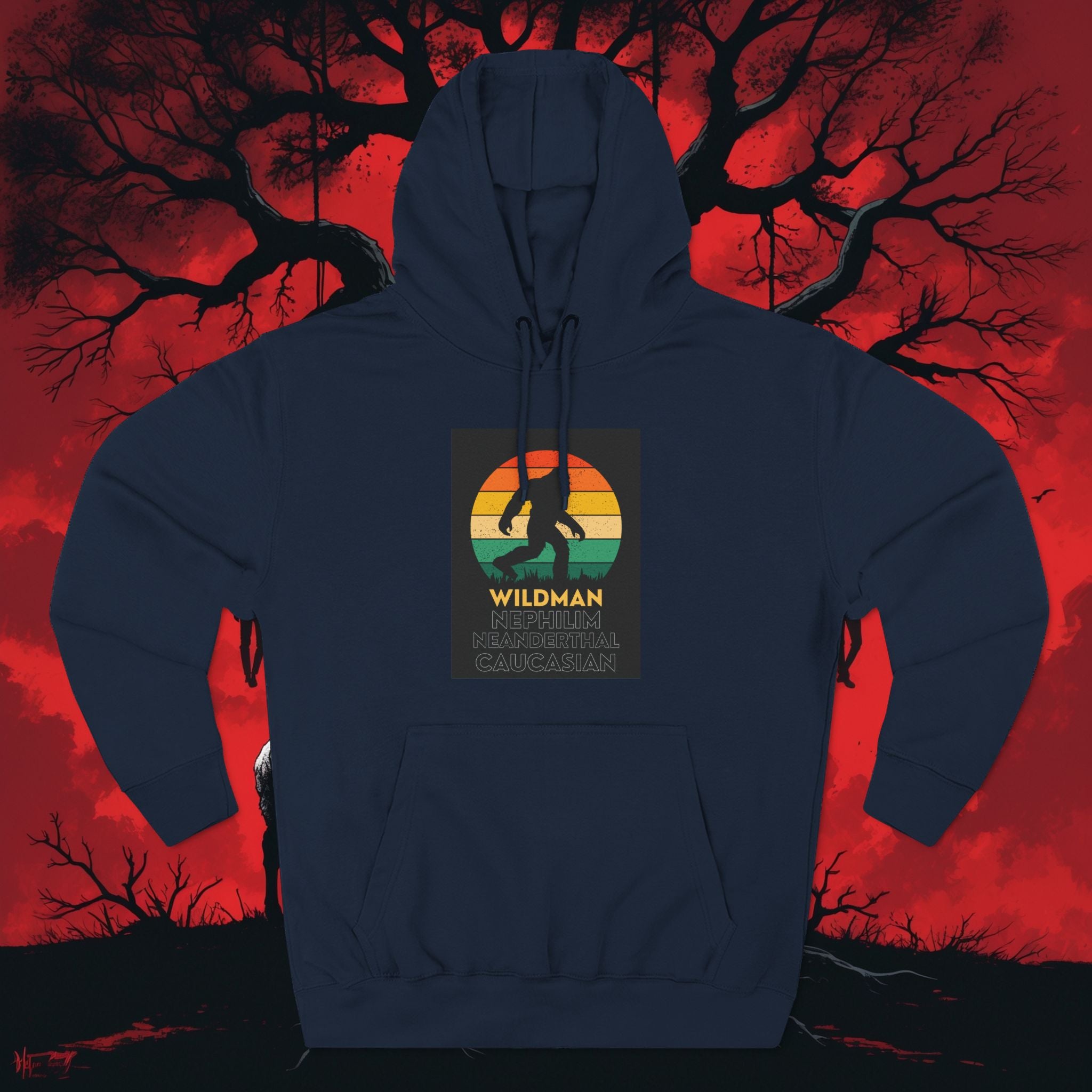 Wildman Graphic Hoodie —Retro Sunset Design