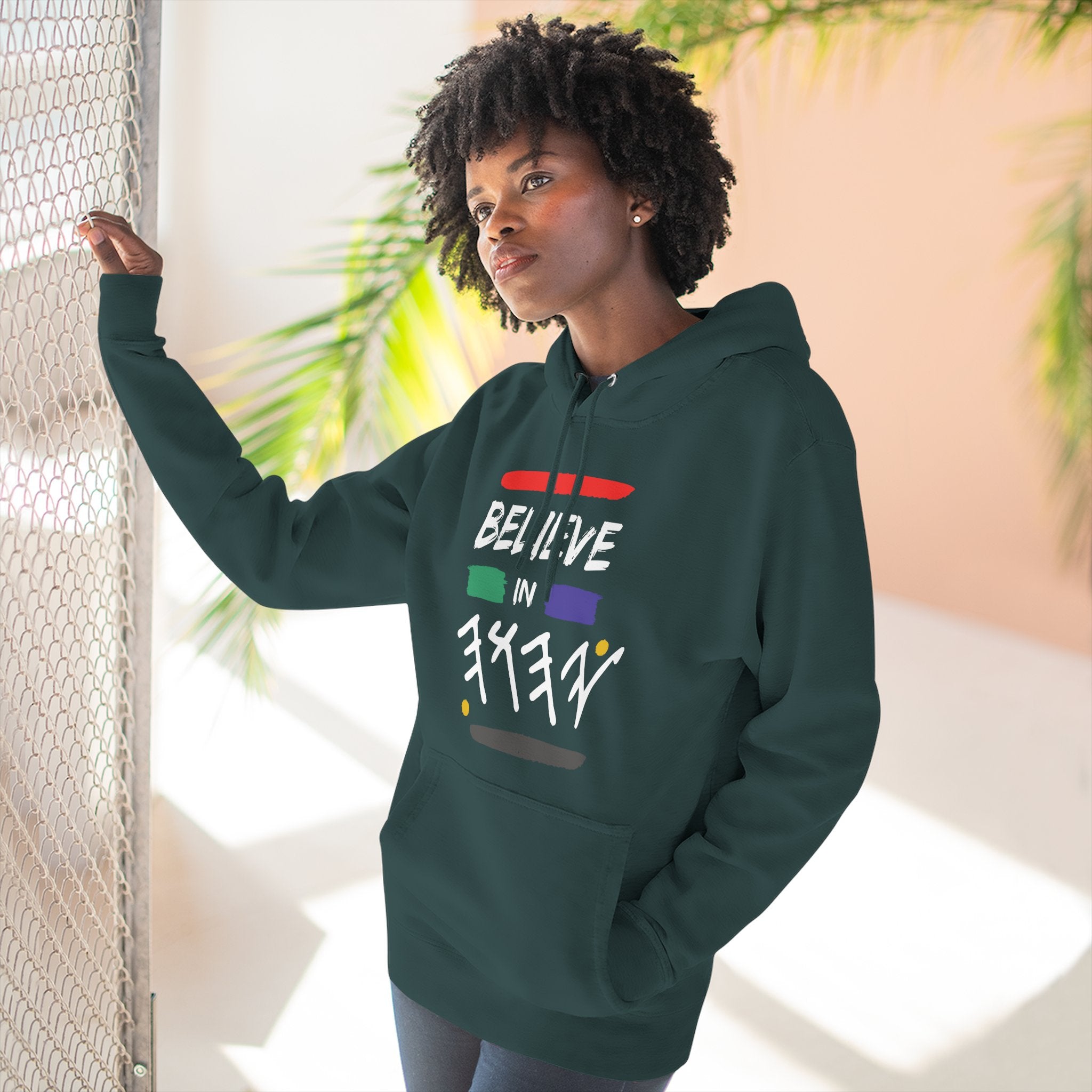 Three-Panel Fleece Hoodie — Believe In Yahuah