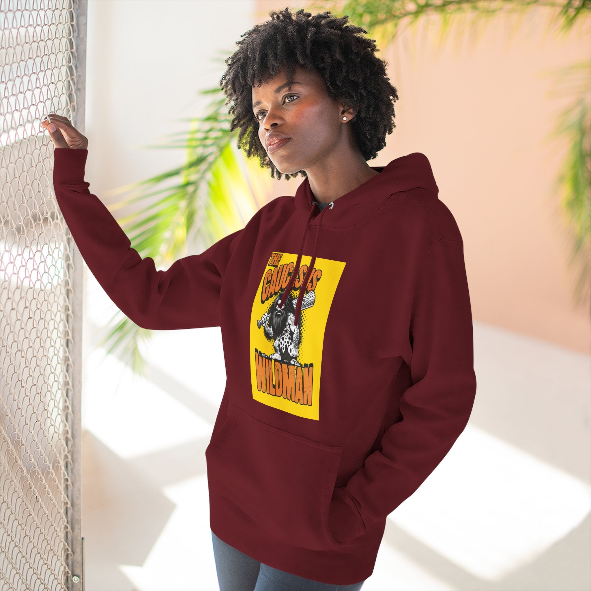 Hoodie — 'Caucasus Wildman' Graphic Fleece Hoodie
