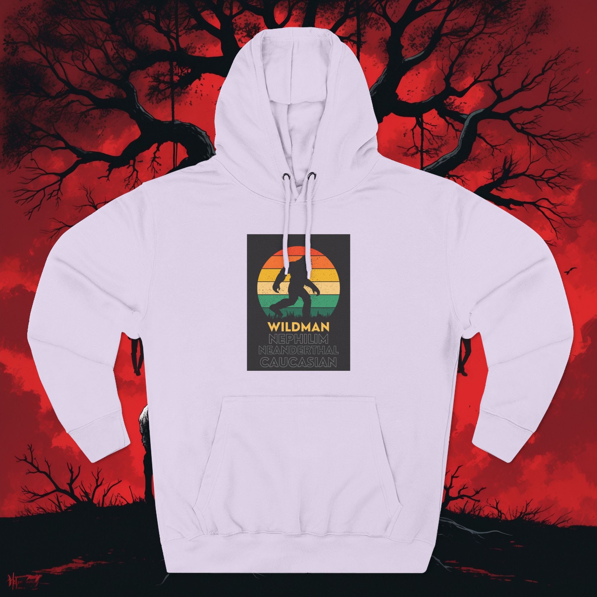 Wildman Graphic Hoodie —Retro Sunset Design