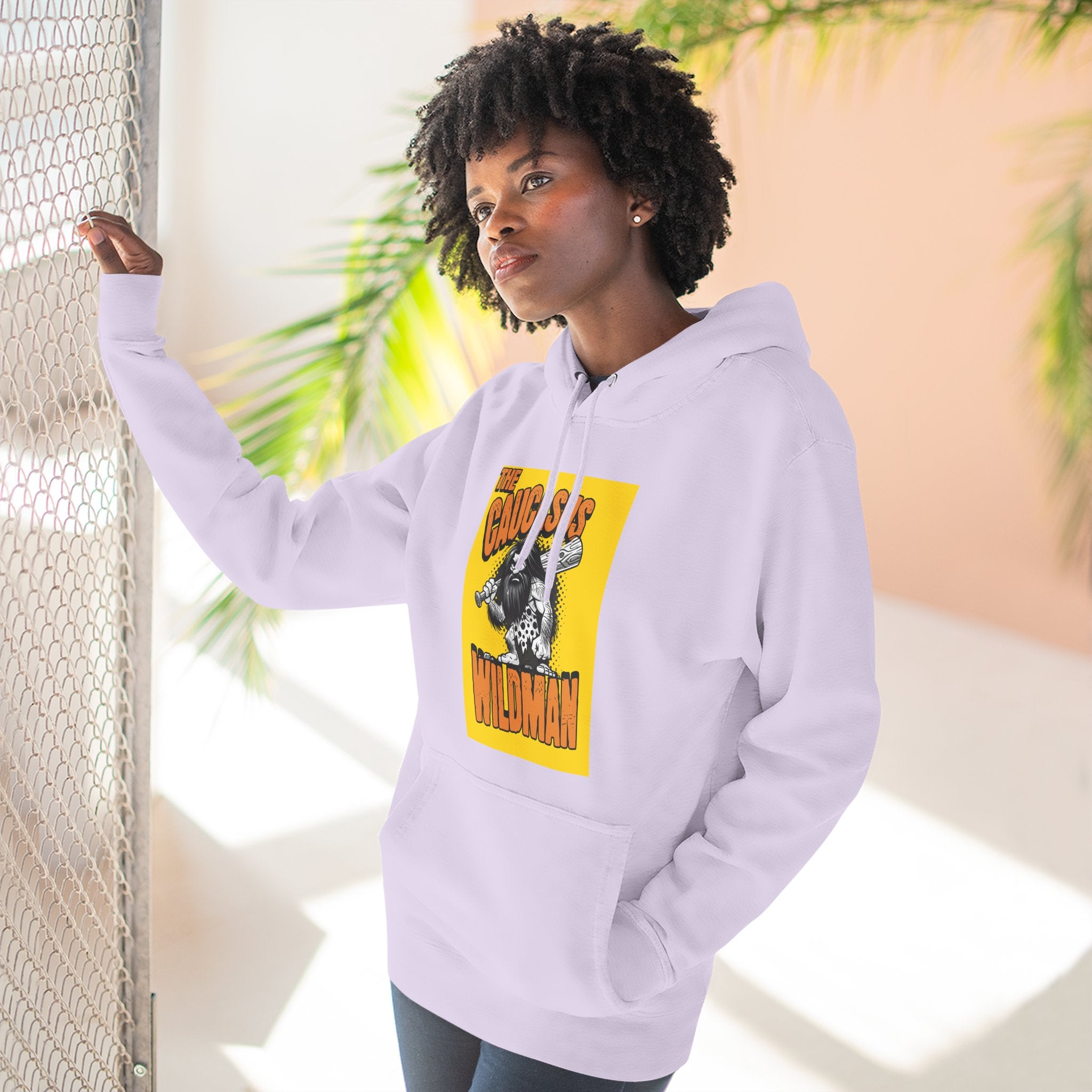 Hoodie — 'Caucasus Wildman' Graphic Fleece Hoodie